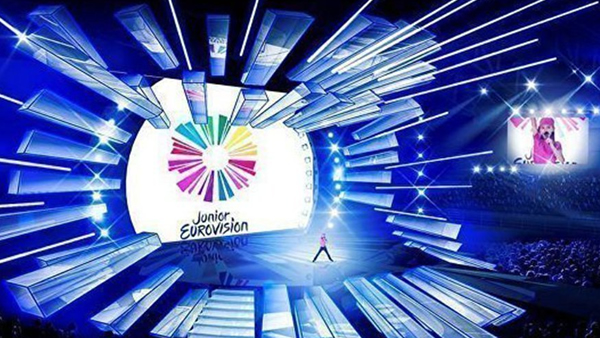 Приготовлена сцена к детскому Евровидению 2018 